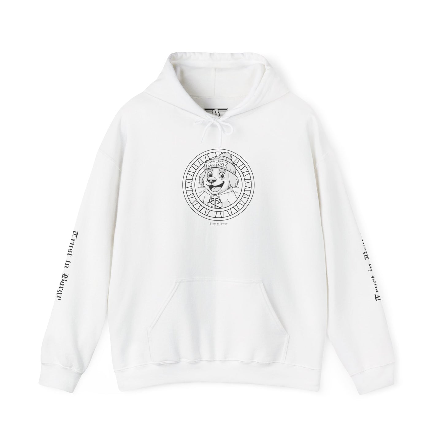 Trust in Borgy Hoodie - Monochrome - White