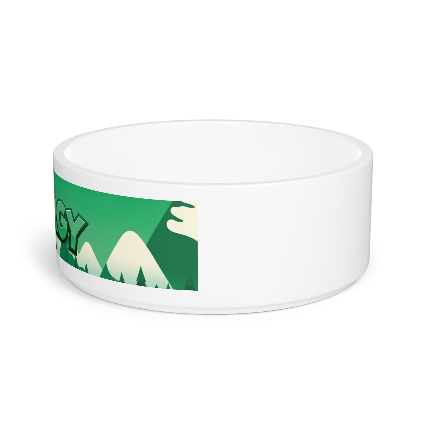 Borgy Green Mountain Pet Bowl — Cute Corgi Paw Print Dog & Cat Food Dish