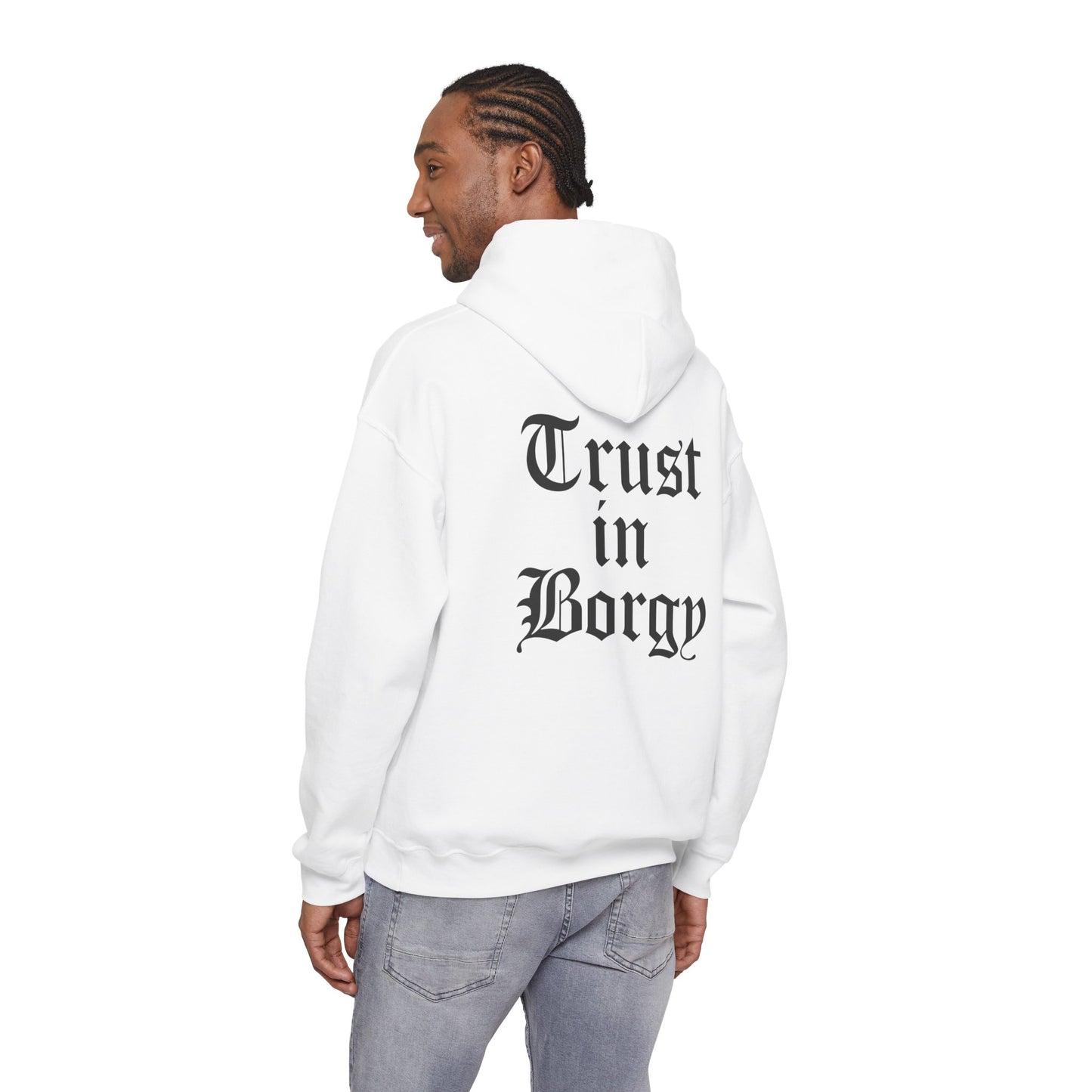 Trust in Borgy Hoodie - Monochrome - White