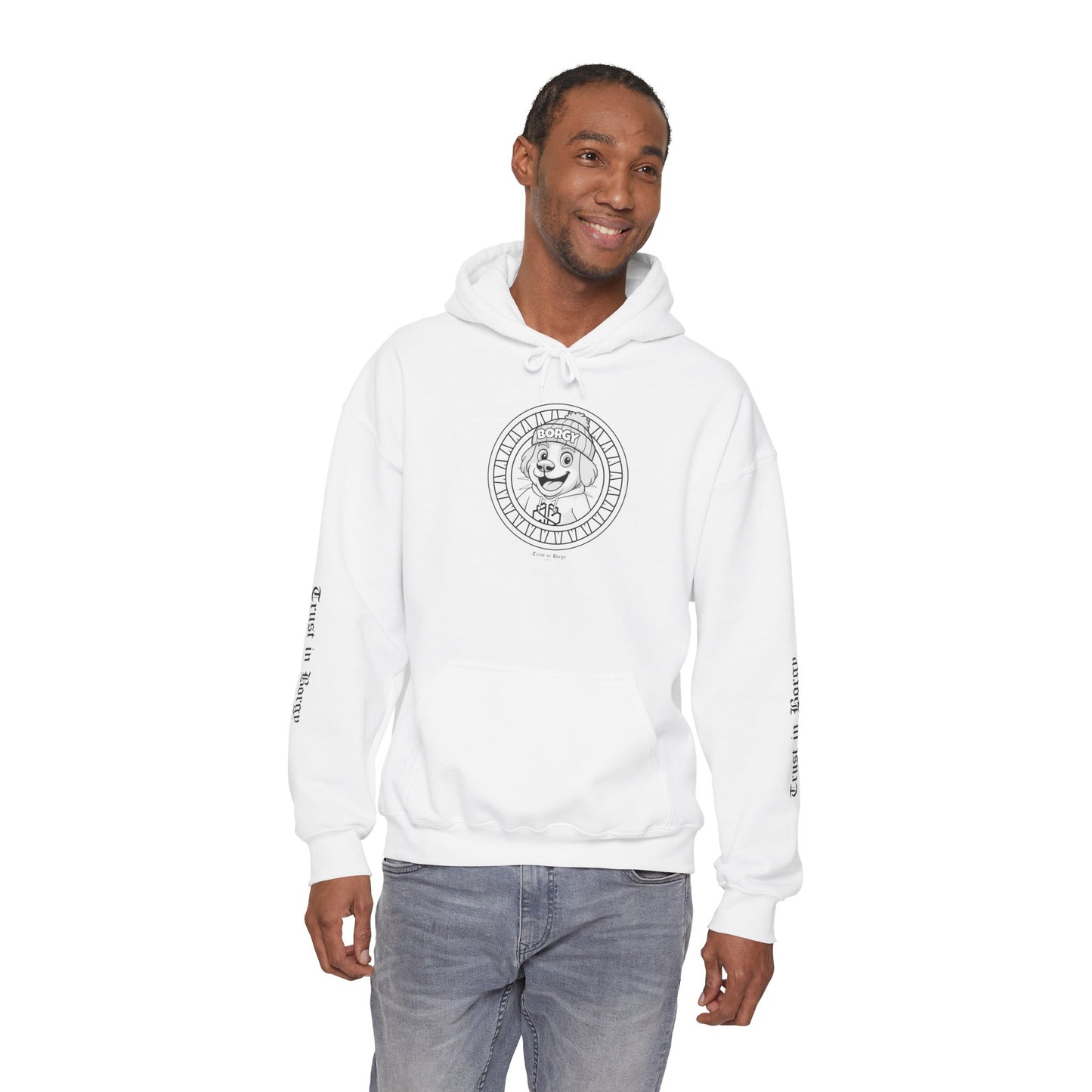 Trust in Borgy Hoodie - Monochrome - White